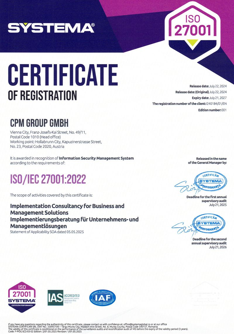 ISO 27001 Certificate